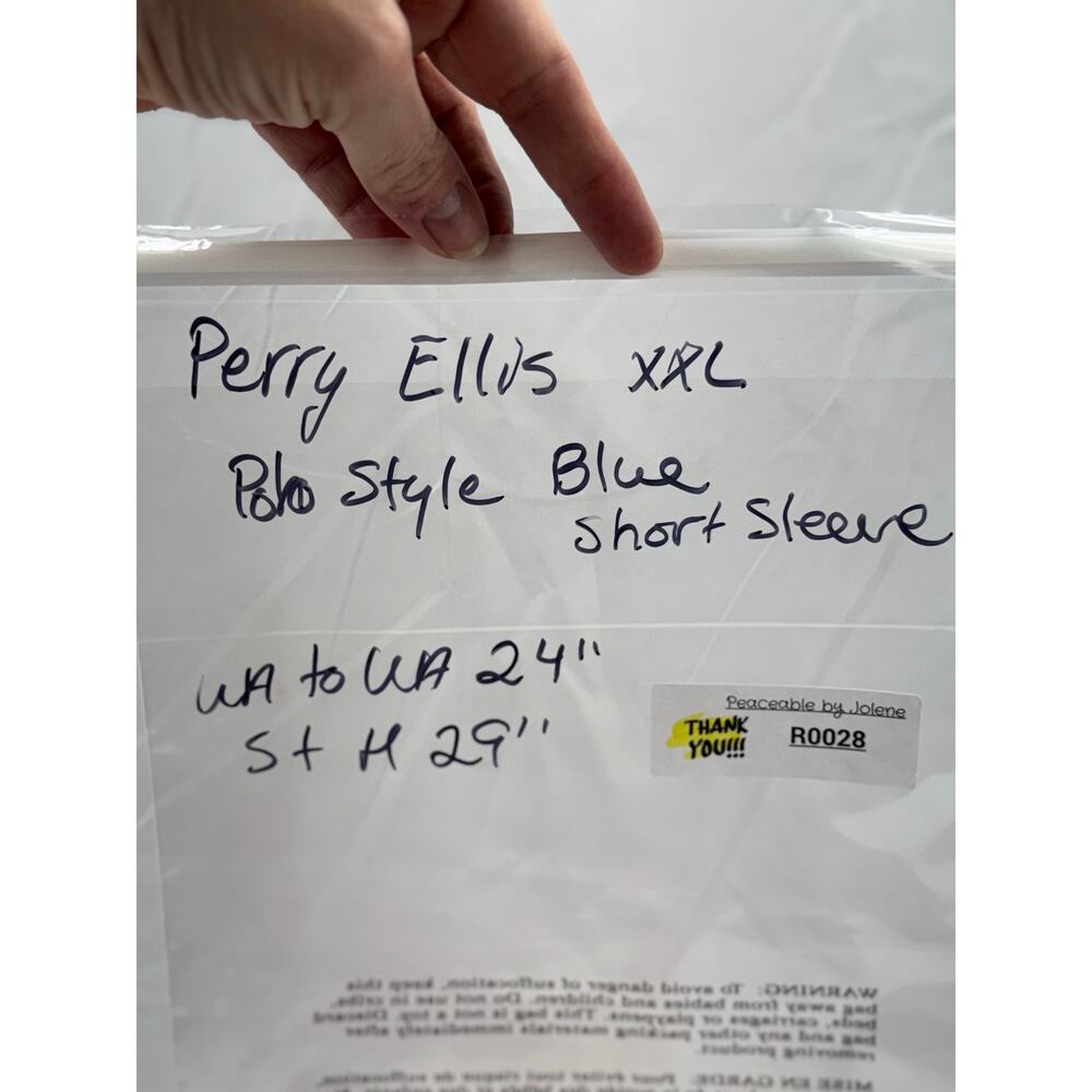 Blue men’s Perry Ellis XXL polo style tshirt - Picture 7 of 8